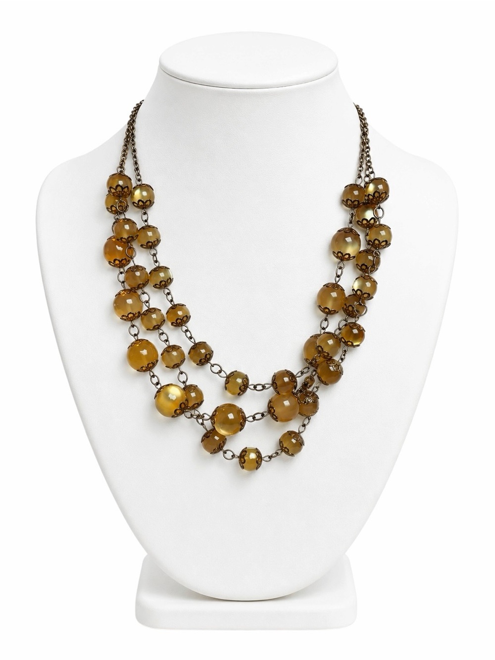Vintage Root Beer Multi-strand Beaded Adjustable Necklace